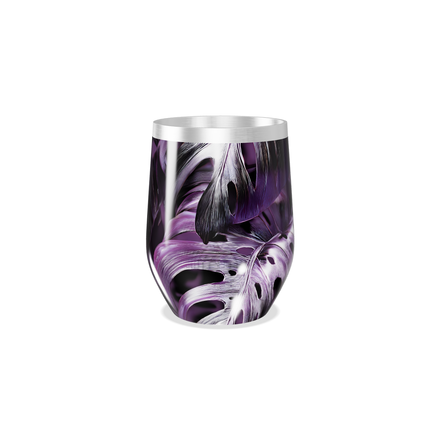 Copo Térmico Slim - Floral Roxo Aço Inox