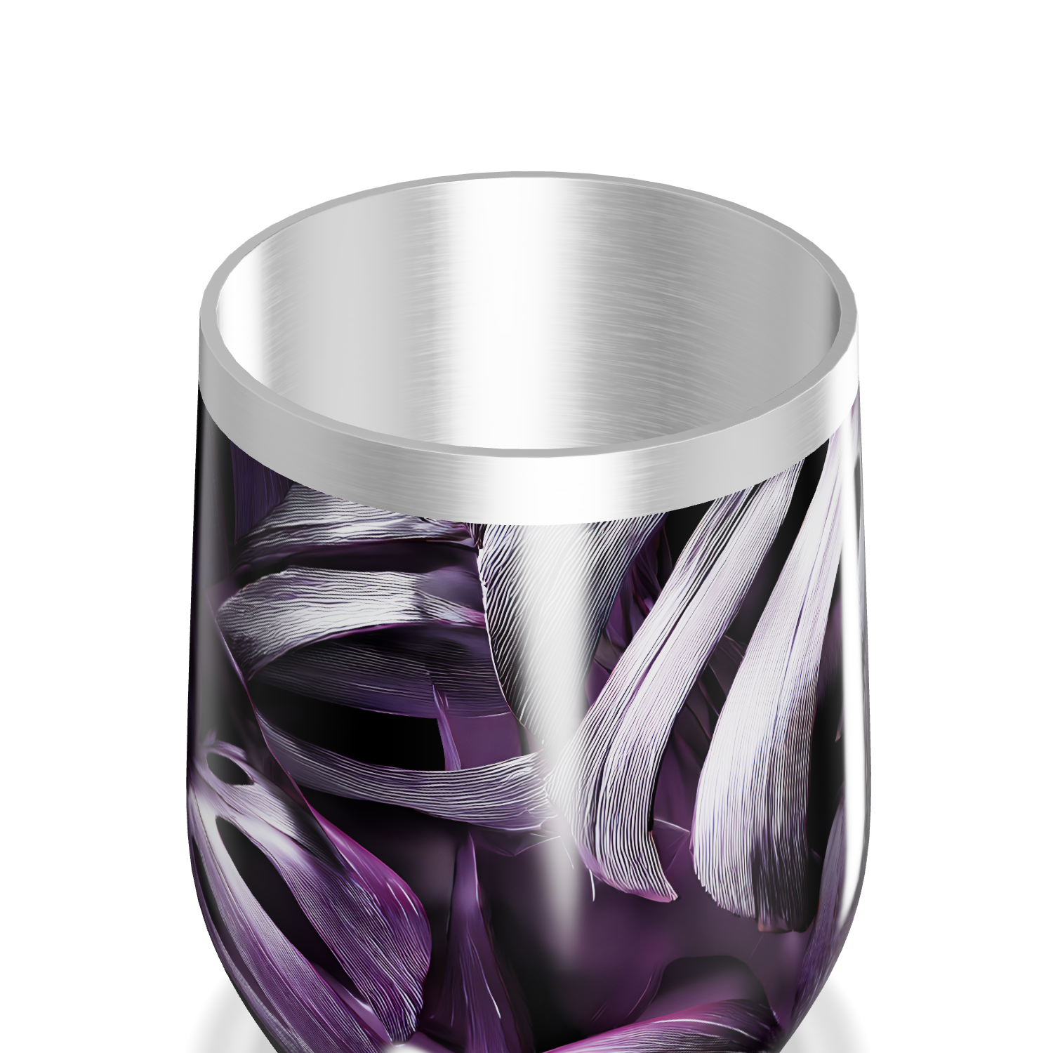 Copo Térmico Slim - Floral Roxo Aço Inox