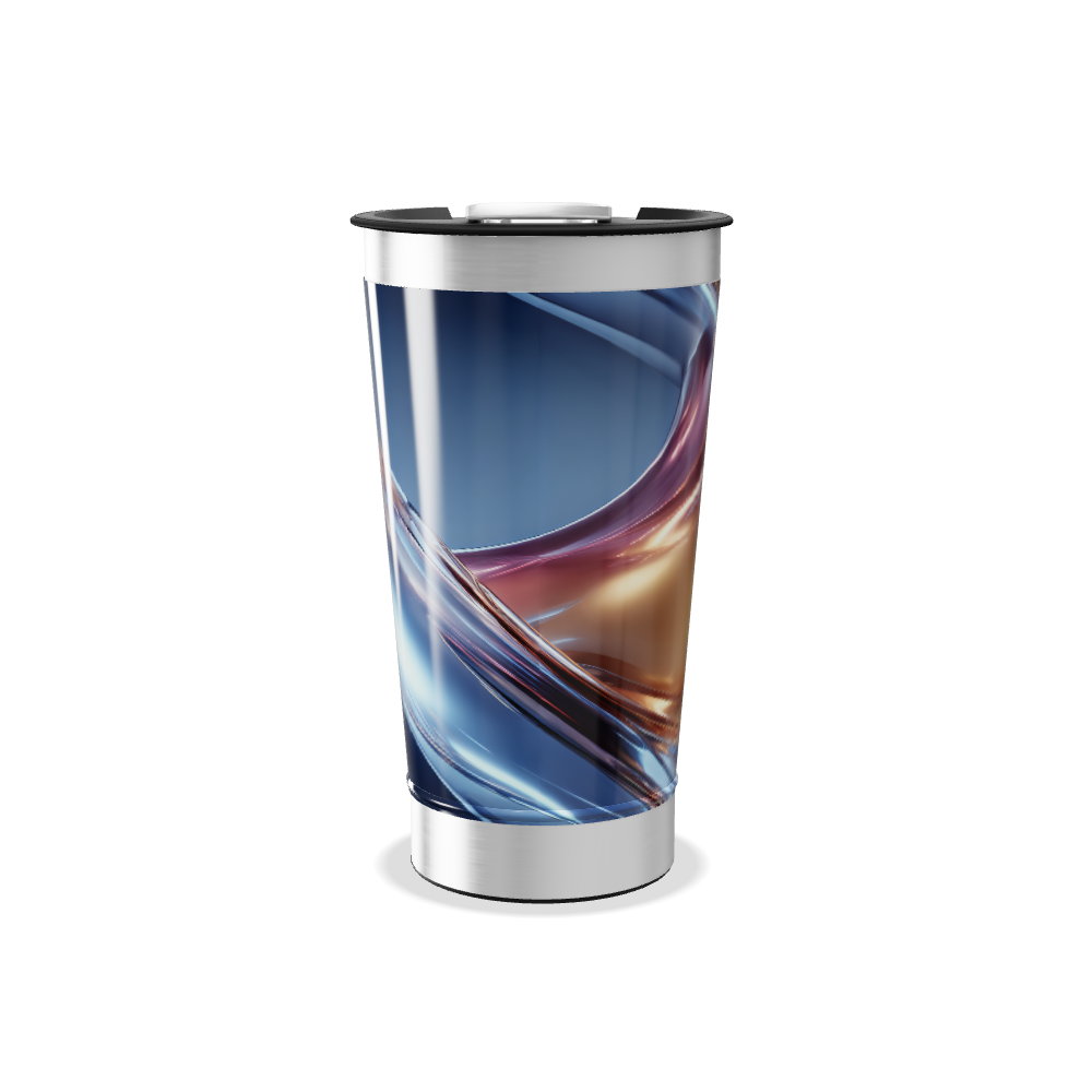 Copo Térmico - Aço Inox Abstrato