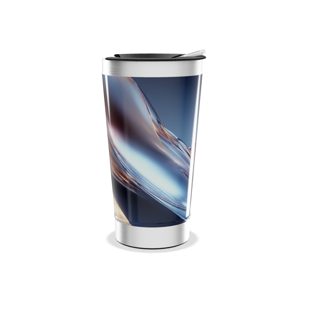 Copo Térmico - Aço Inox Abstrato