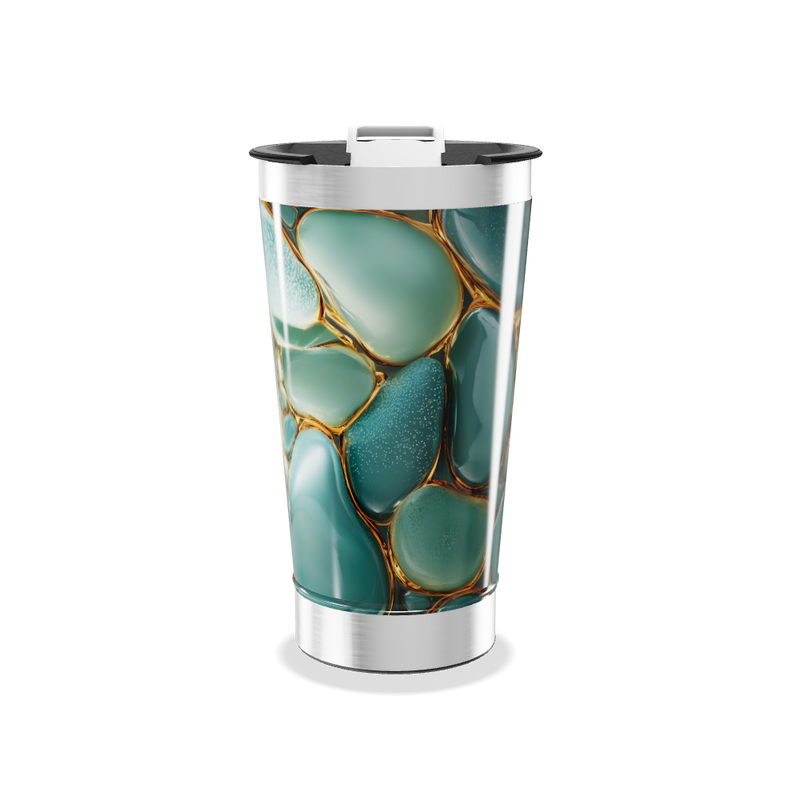 Copo Térmico - Design Pedras Turquesa