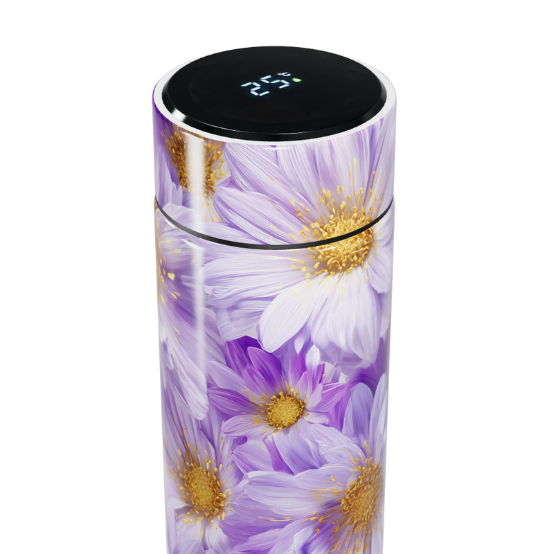 Garrafa Térmica Touch Floral Roxa