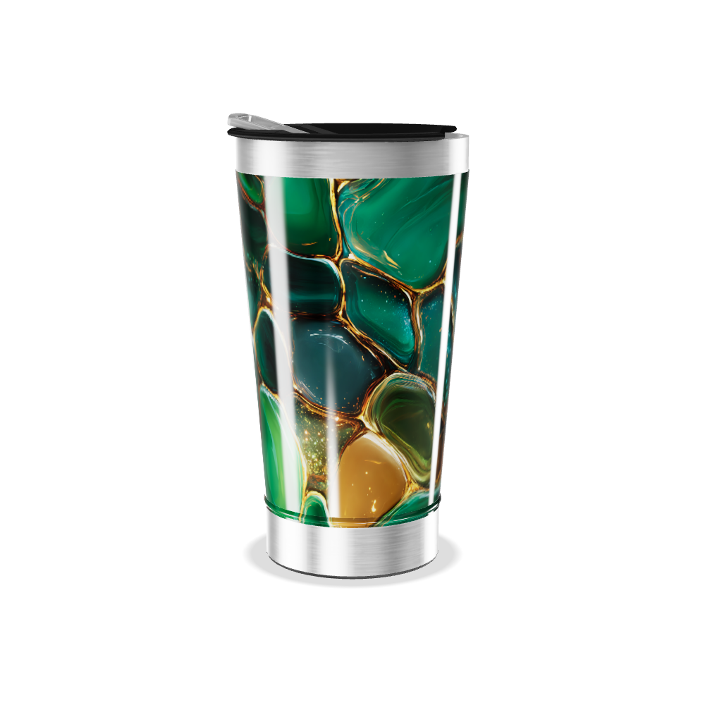 Copo Térmico - Design Abstrato Verde
