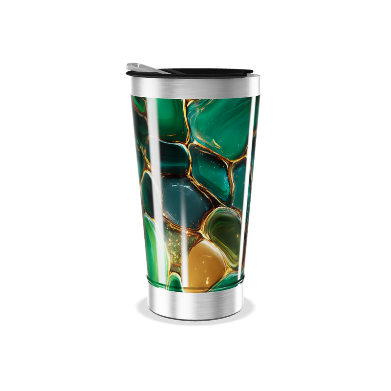 Copo Térmico - Design Abstrato Verde
