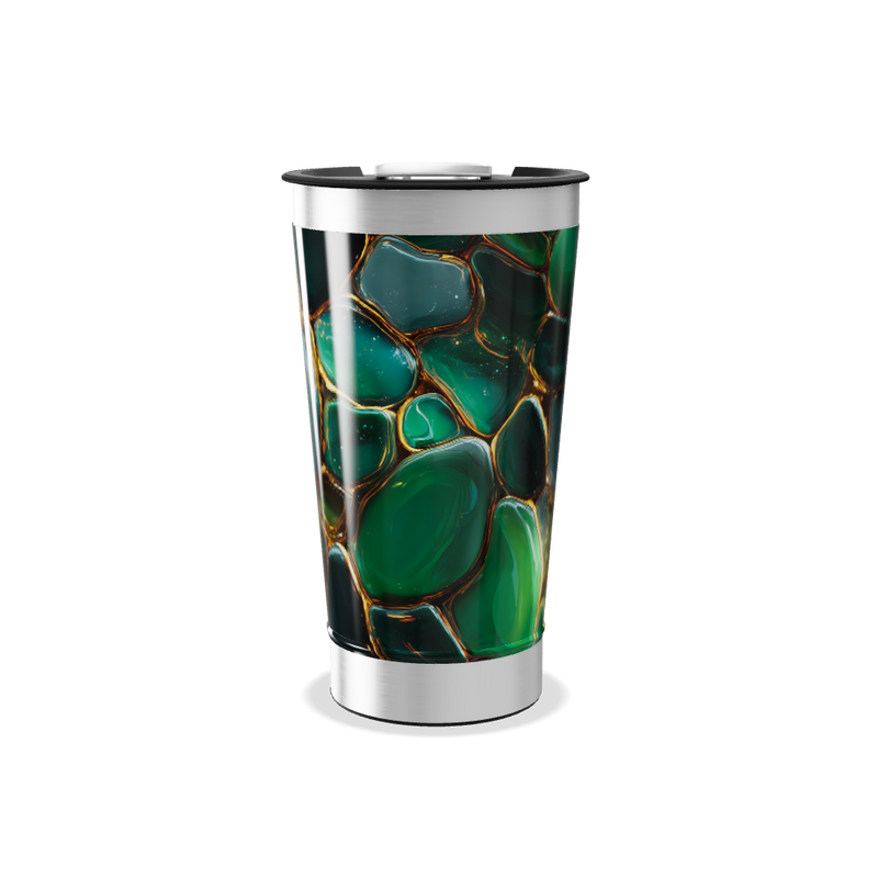 Copo Térmico - Design Abstrato Verde