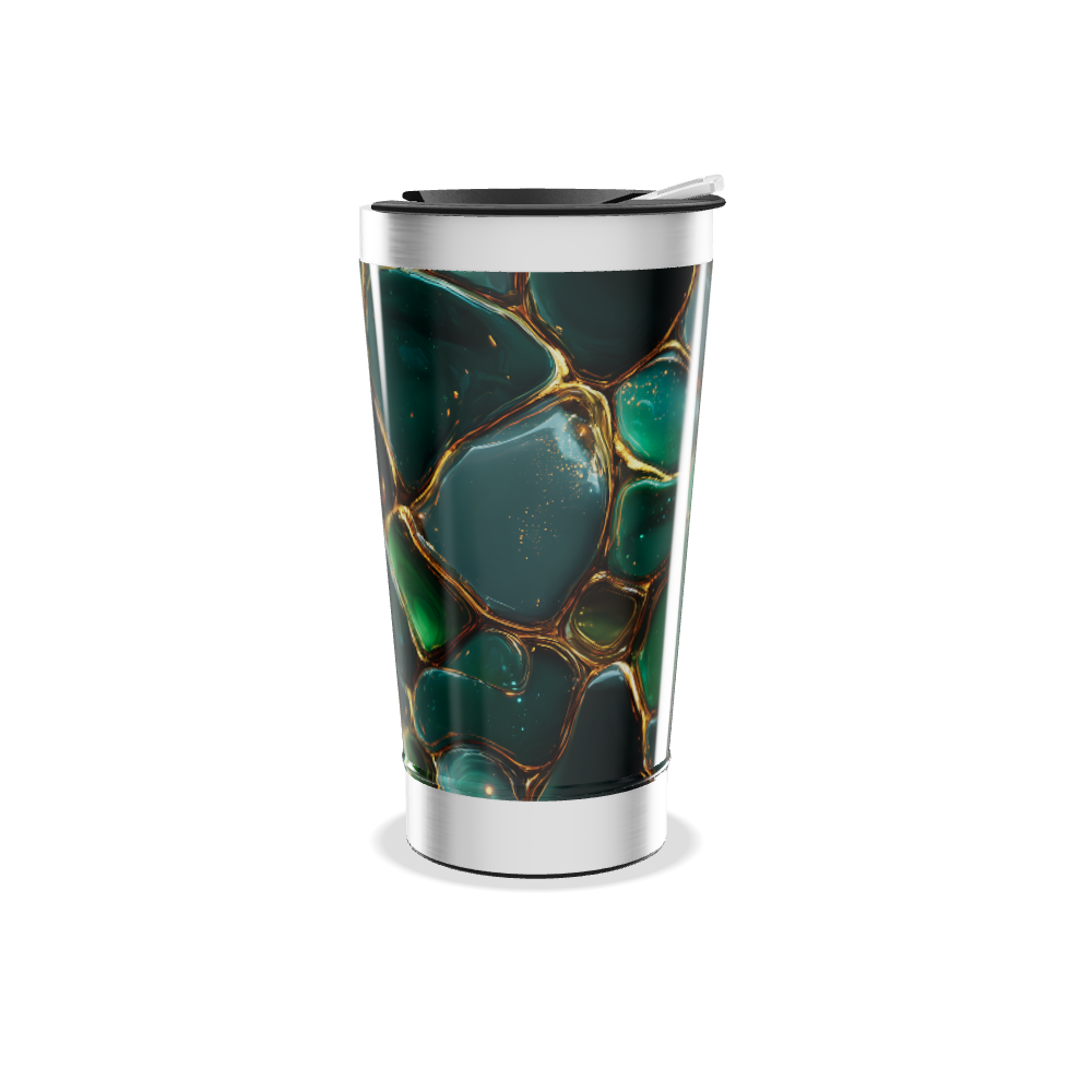 Copo Térmico - Design Abstrato Verde