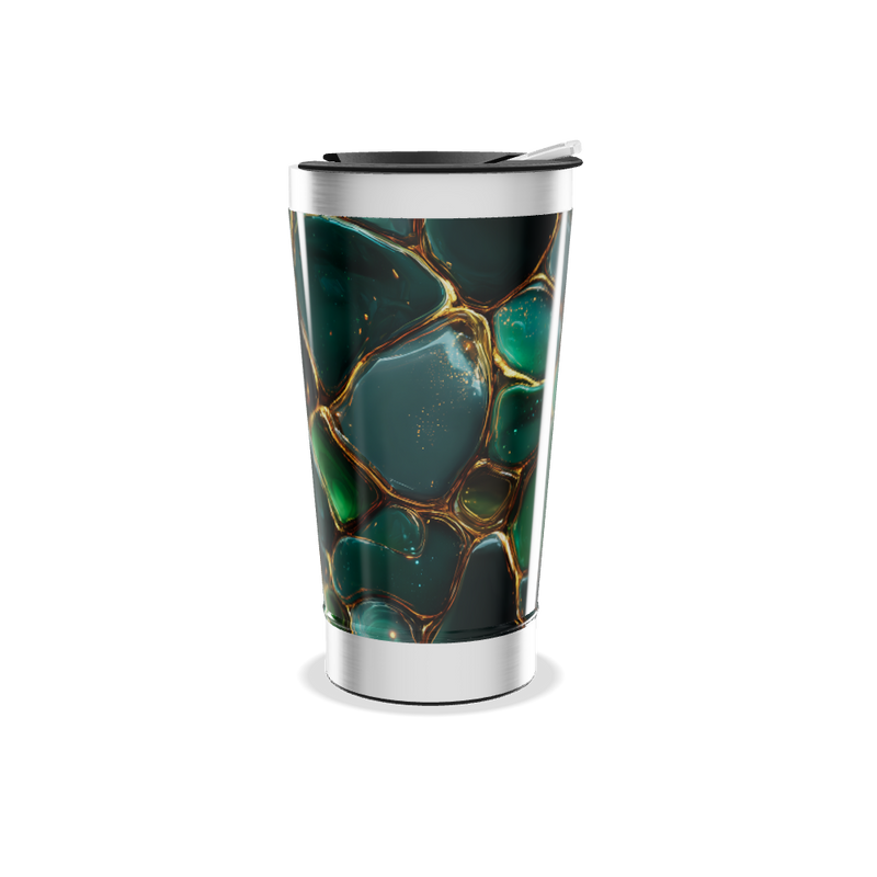 Copo Térmico - Design Abstrato Verde