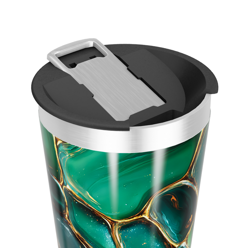 Copo Térmico - Design Abstrato Verde