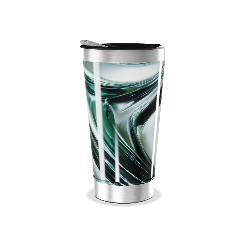 Copo Térmico - Estampa Abstrata Preto e Branco