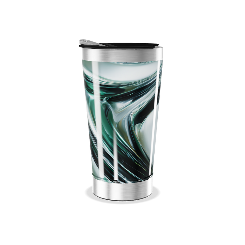 Copo Térmico - Estampa Abstrata Preto e Branco