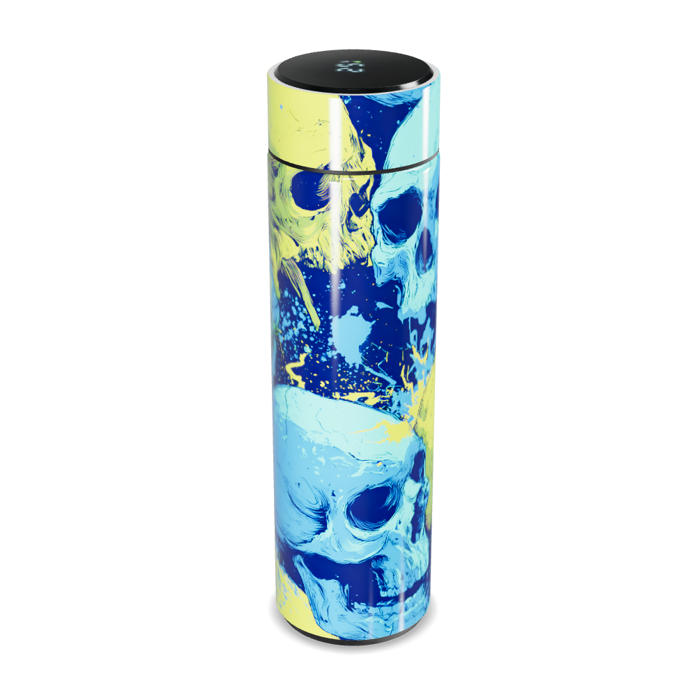 Garrafa Térmica Touch - Caveira Azul Amarela