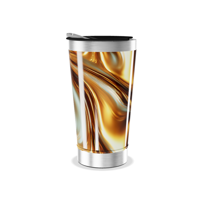 Copo Térmico - Inox com Estampa Marrom