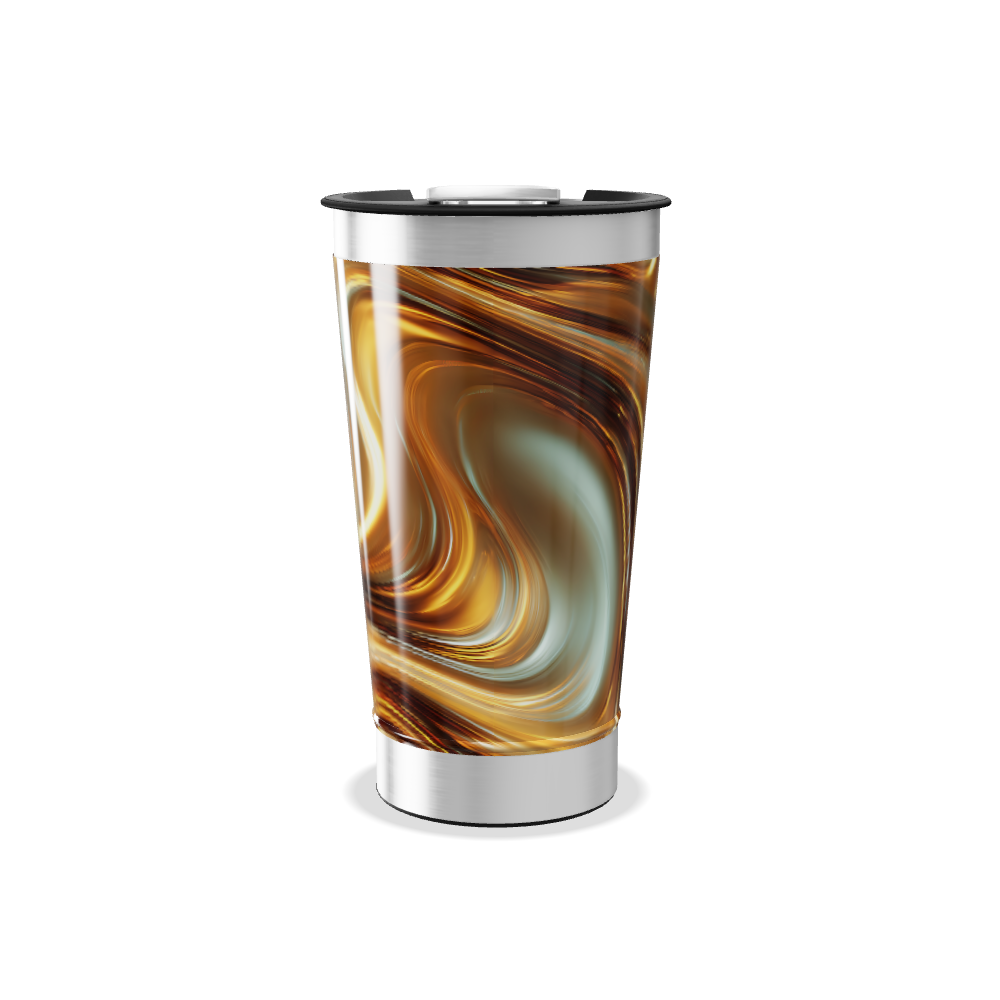 Copo Térmico - Inox com Estampa Marrom