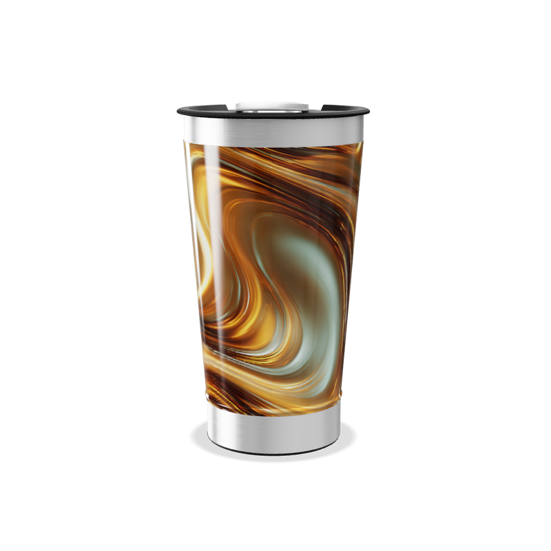 Copo Térmico - Inox com Estampa Marrom