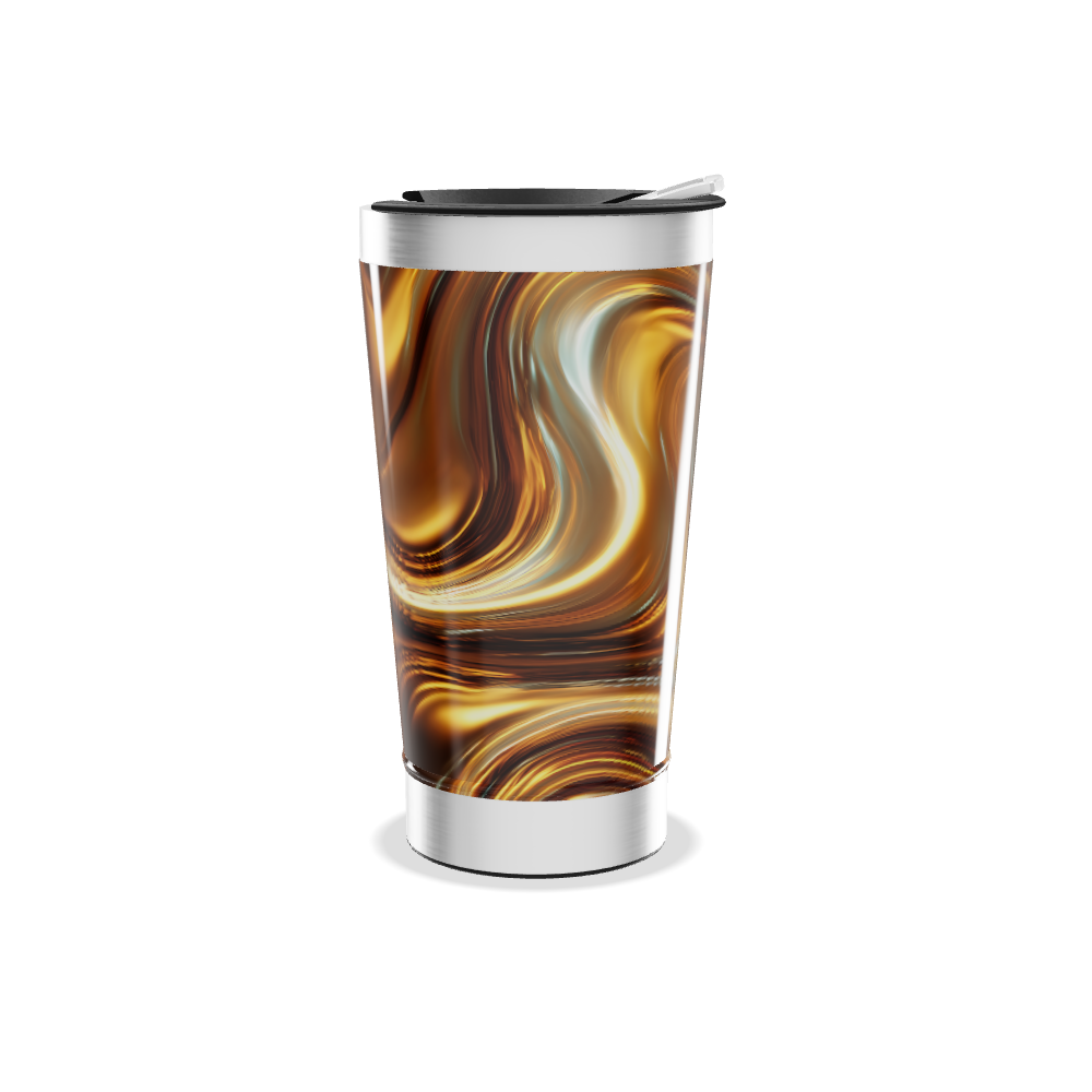 Copo Térmico - Inox com Estampa Marrom