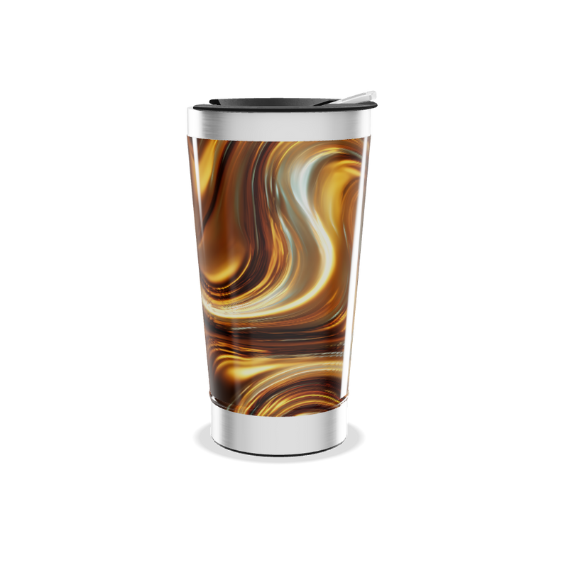 Copo Térmico - Inox com Estampa Marrom