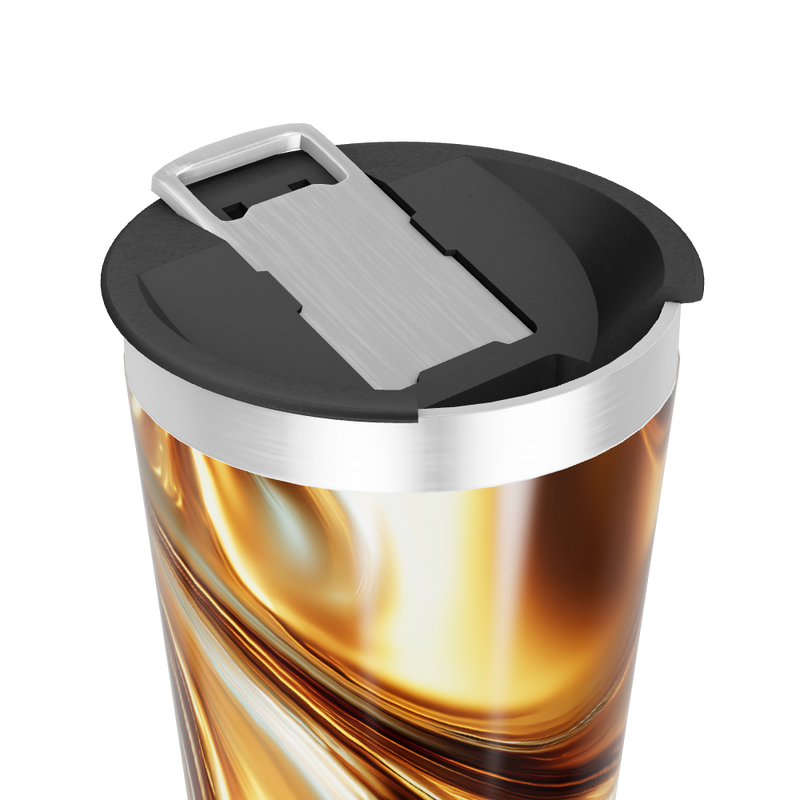 Copo Térmico - Inox com Estampa Marrom