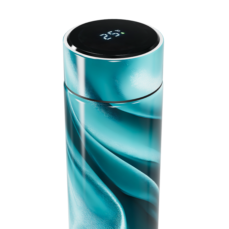 Garrafa Térmica Touch Azul - Design Ondulado