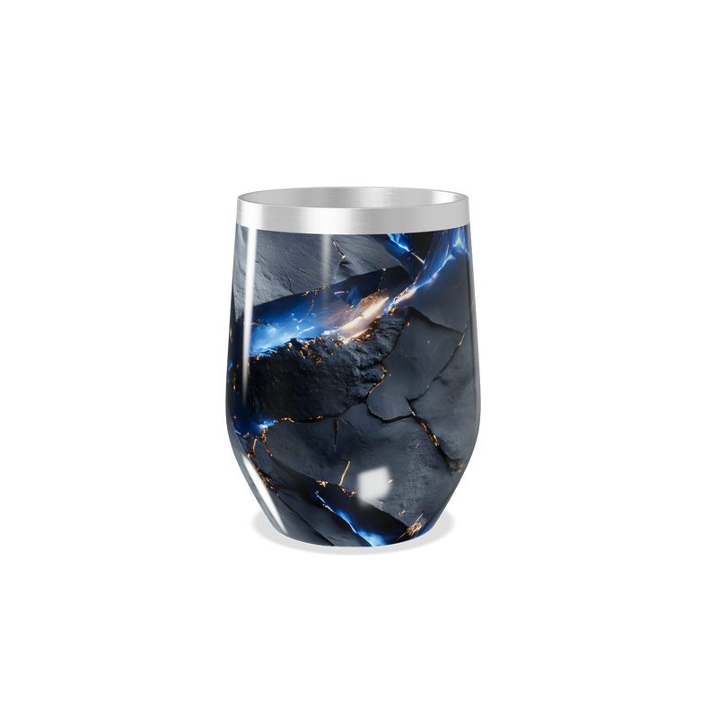 Copo Térmico Slim - Marmorizado Preto e Azul