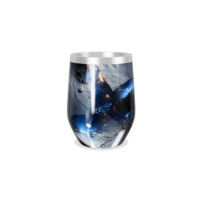 Copo Térmico Slim - Marmorizado Preto e Azul