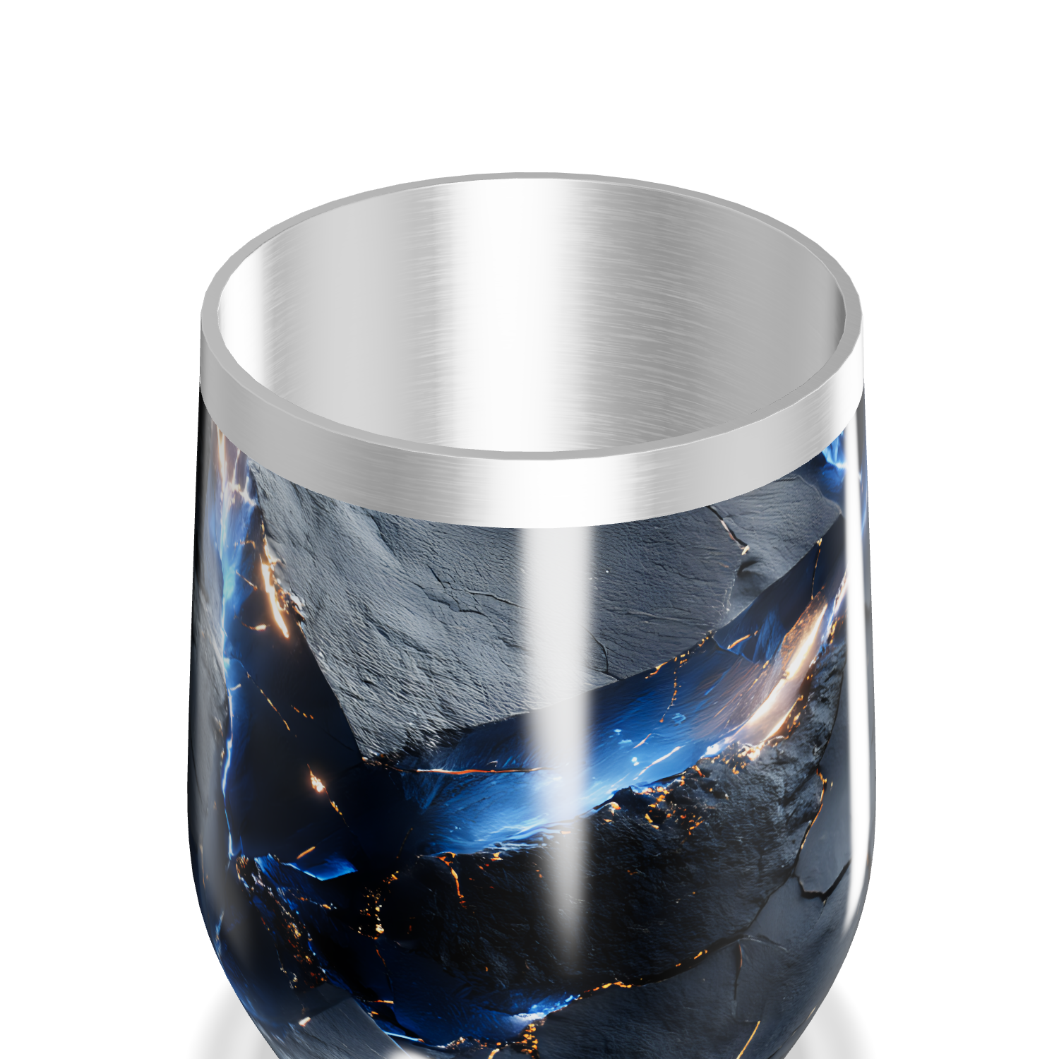 Copo Térmico Slim - Marmorizado Preto e Azul