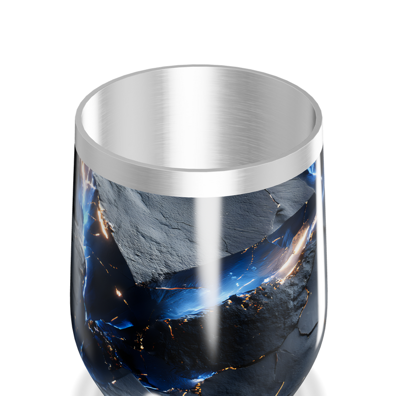 Copo Térmico Slim - Marmorizado Preto e Azul