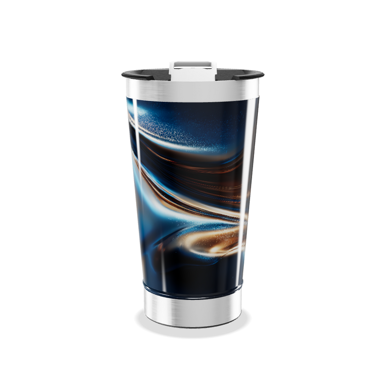 Copo Térmico - Estampa Abstrata Azul