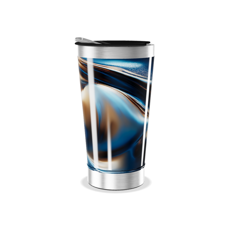 Copo Térmico - Estampa Abstrata Azul