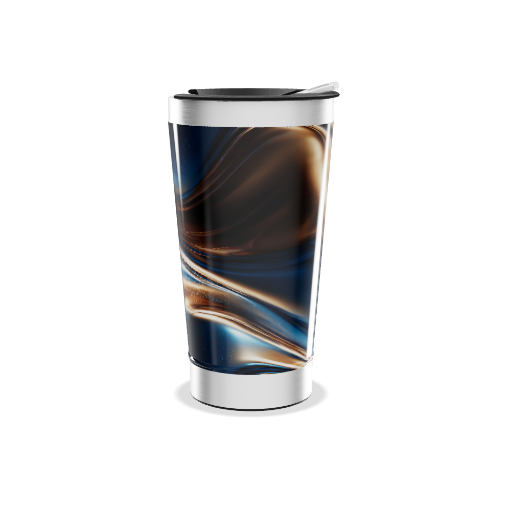 Copo Térmico - Estampa Abstrata Azul