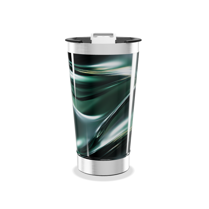 Copo Térmico - Verde Metálico Abstrato