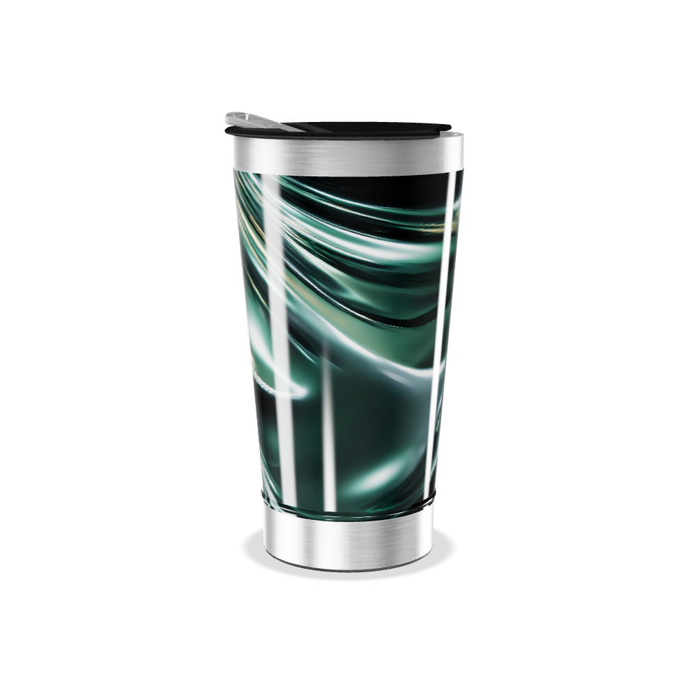 Copo Térmico - Verde Metálico Abstrato