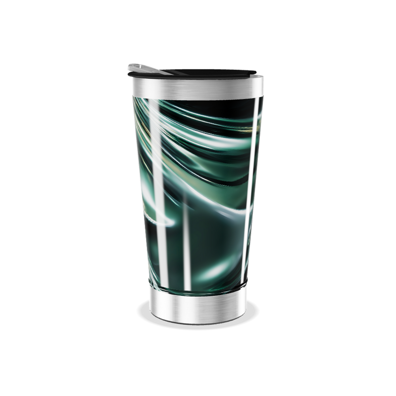 Copo Térmico - Verde Metálico Abstrato