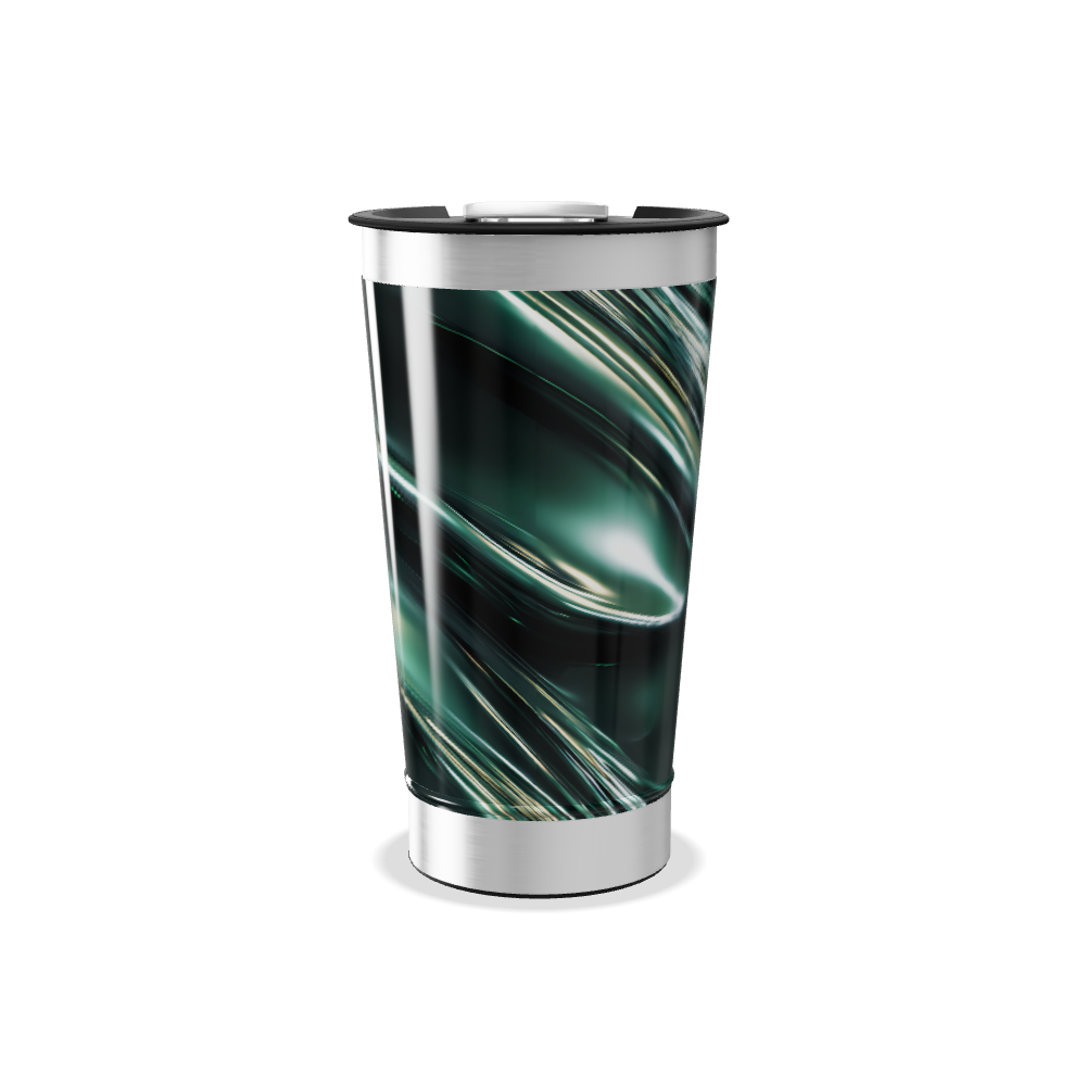 Copo Térmico - Verde Metálico Abstrato