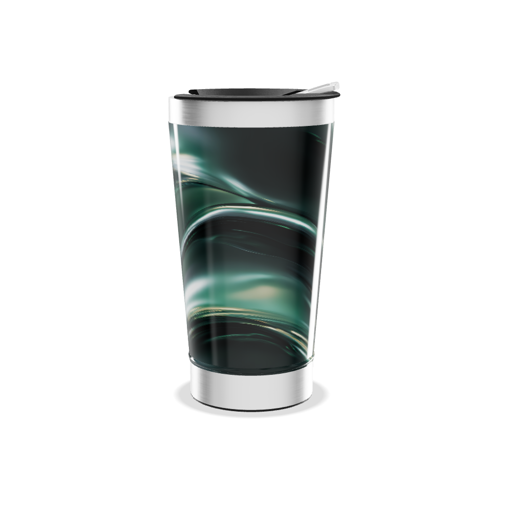 Copo Térmico - Verde Metálico Abstrato