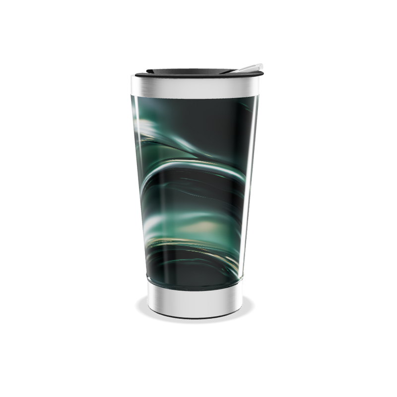 Copo Térmico - Verde Metálico Abstrato