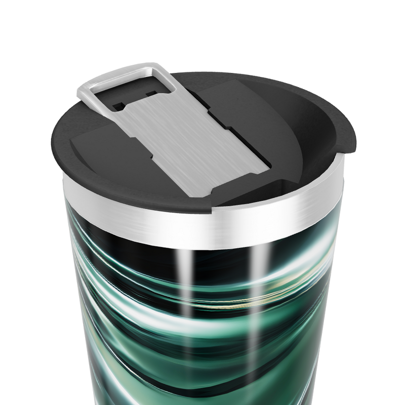 Copo Térmico - Verde Metálico Abstrato