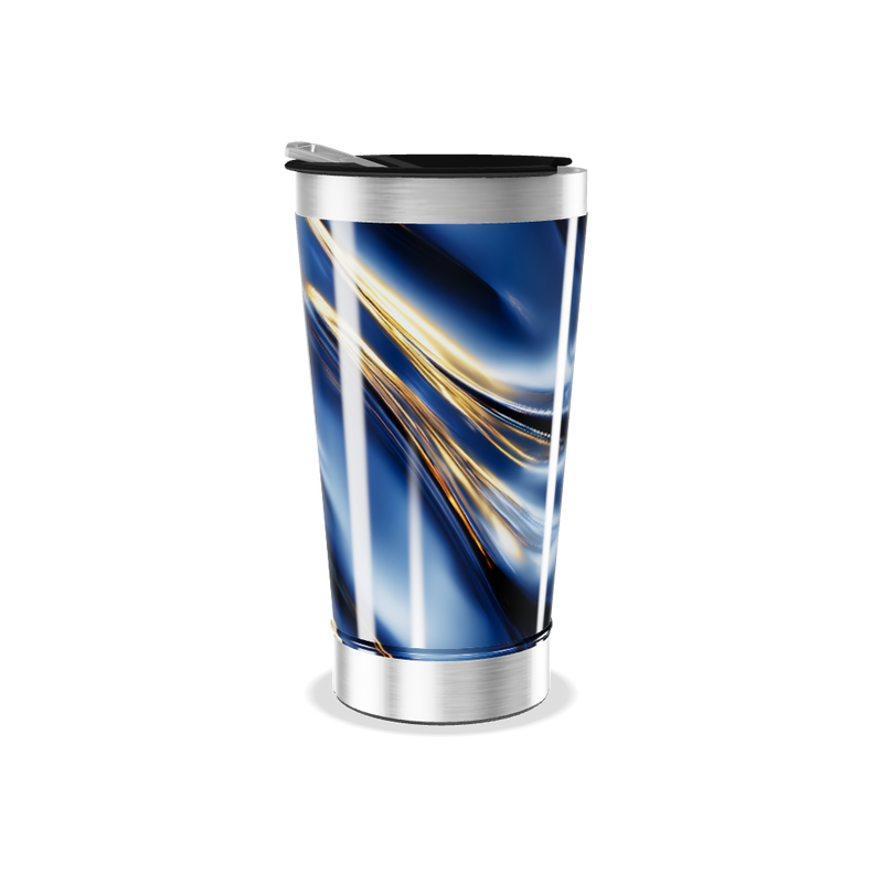 Copo Térmico - Azul Metálico Abstrato