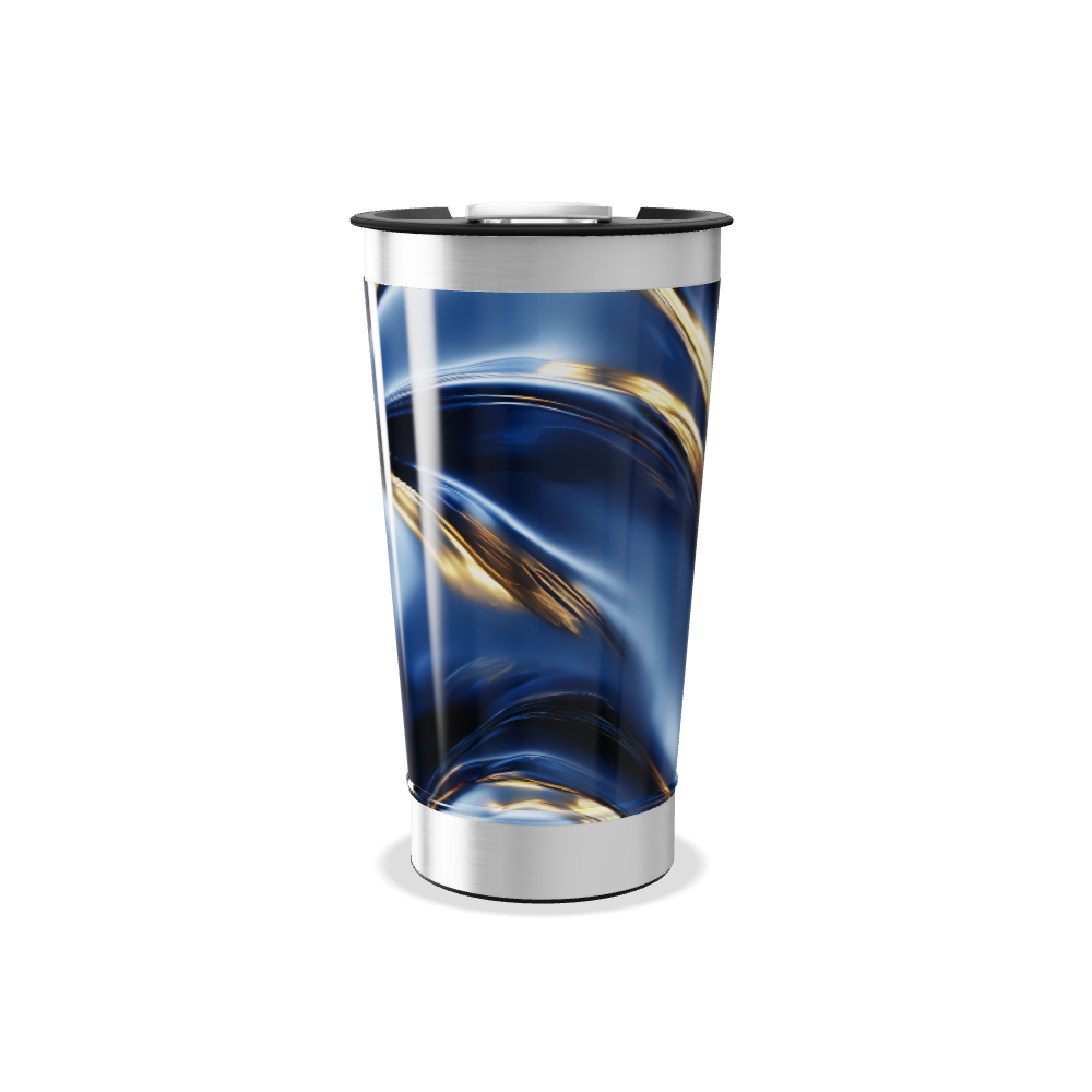 Copo Térmico - Azul Metálico Abstrato