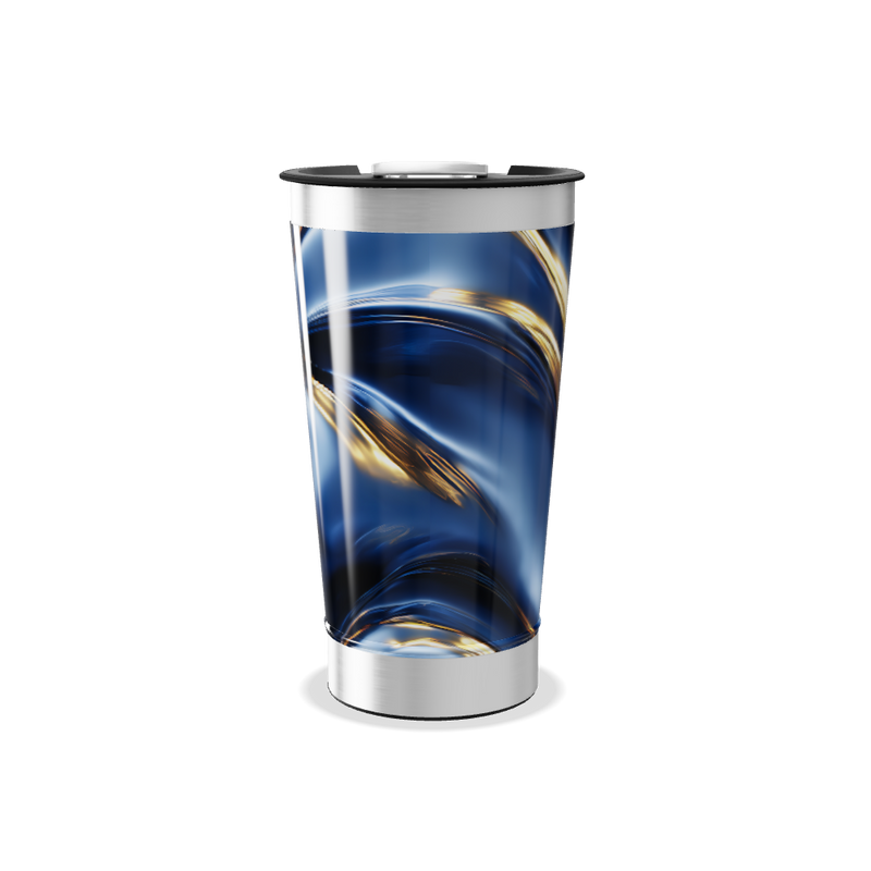 Copo Térmico - Azul Metálico Abstrato