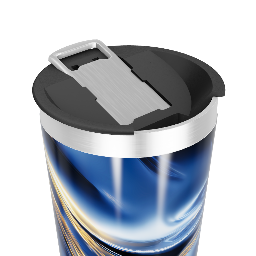 Copo Térmico - Azul Metálico Abstrato
