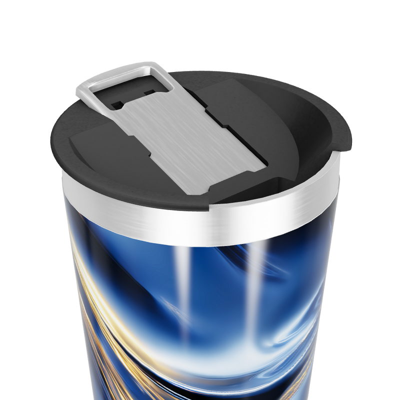 Copo Térmico - Azul Metálico Abstrato