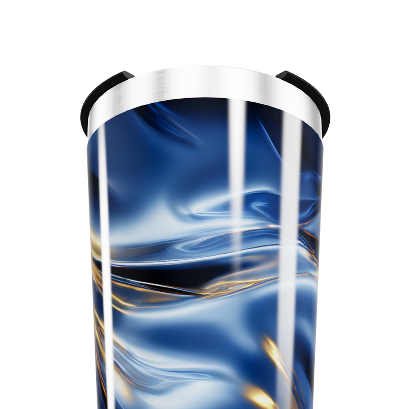 Copo Térmico - Azul Metálico Abstrato