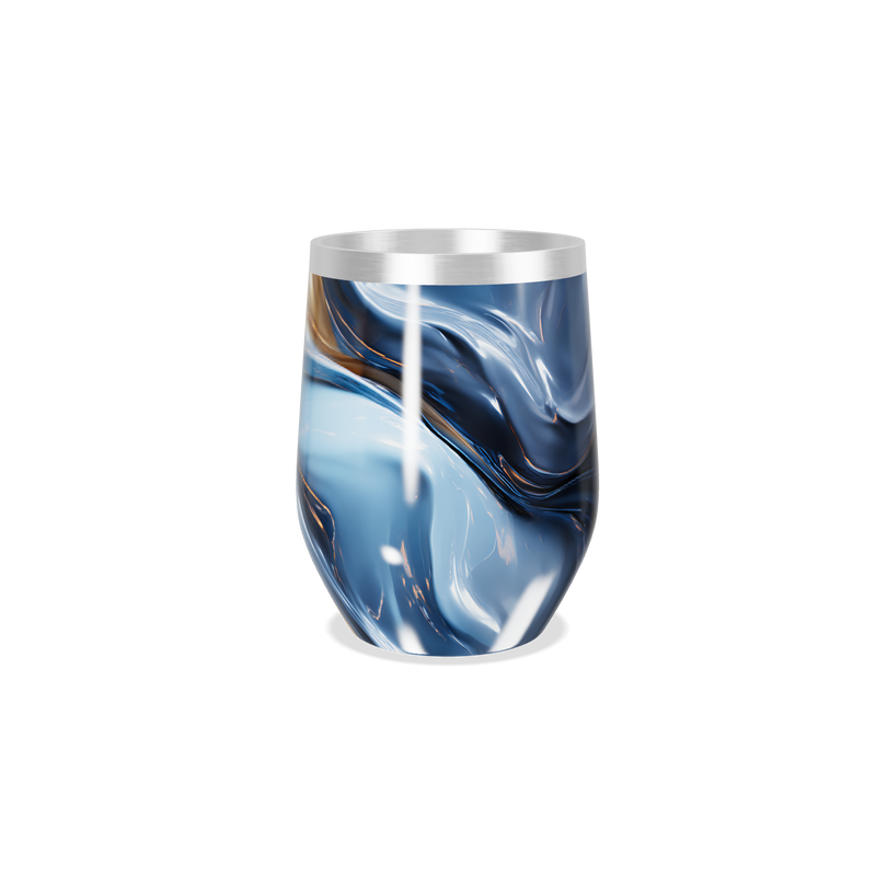 Copo Térmico Slim - Marmorizado Azul e Dourado