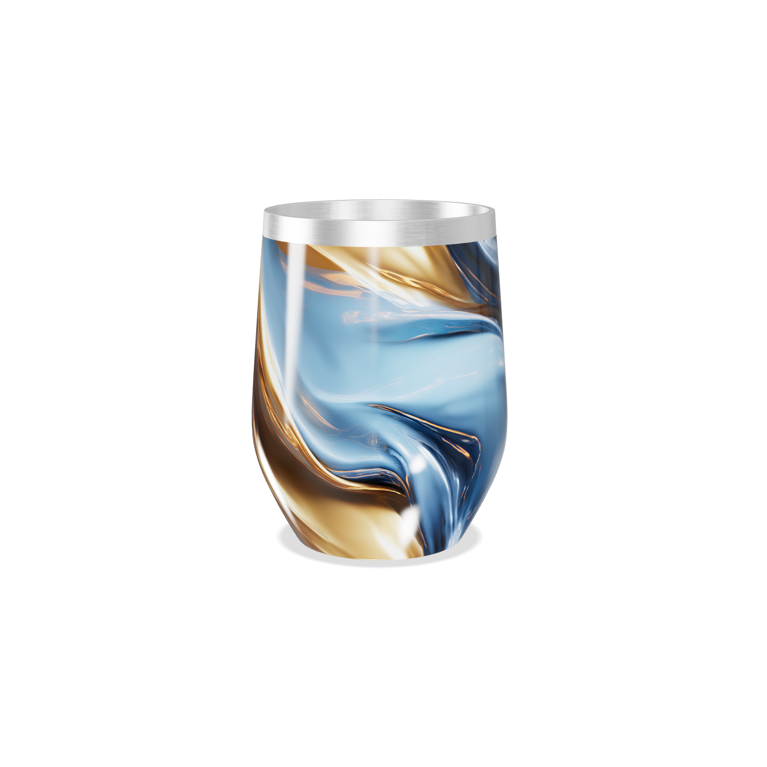 Copo Térmico Slim - Marmorizado Azul e Dourado