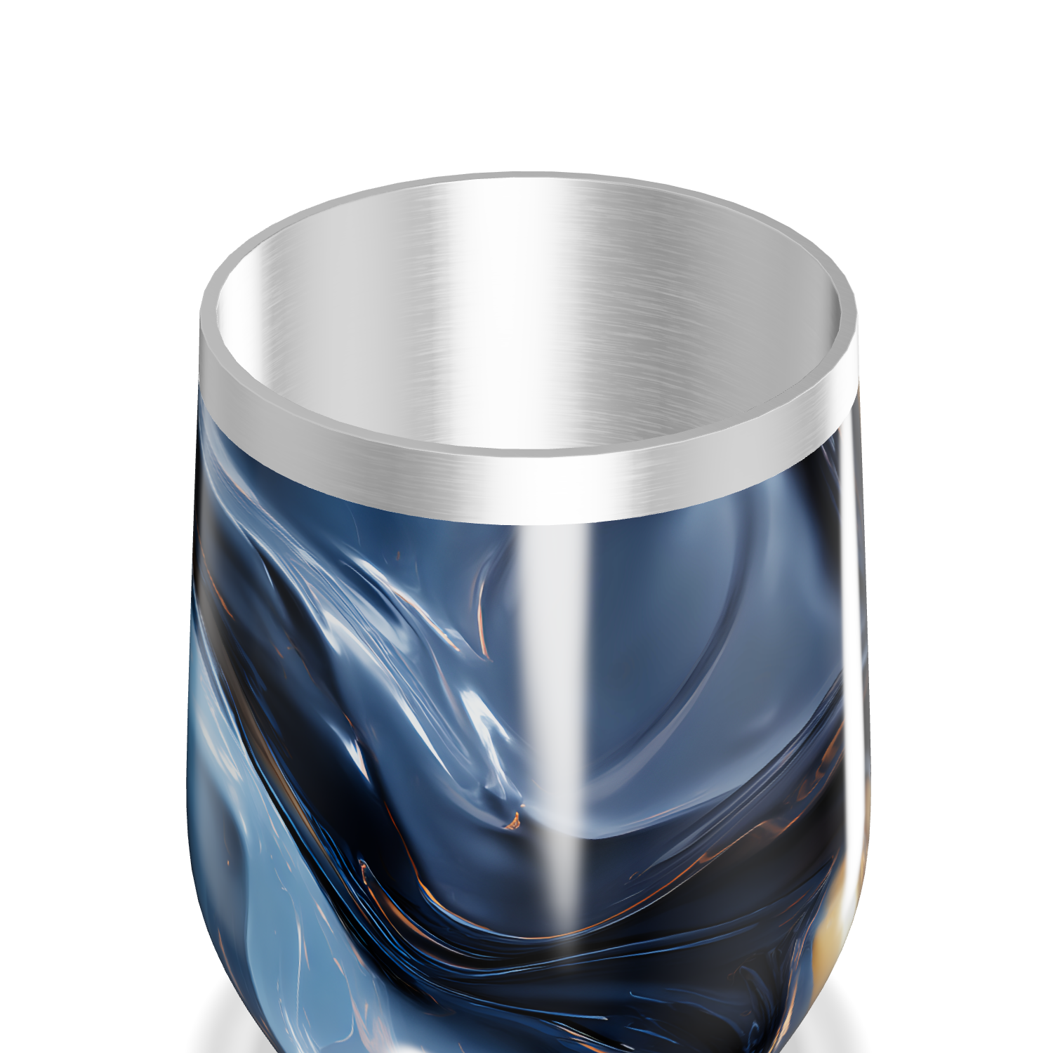 Copo Térmico Slim - Marmorizado Azul e Dourado