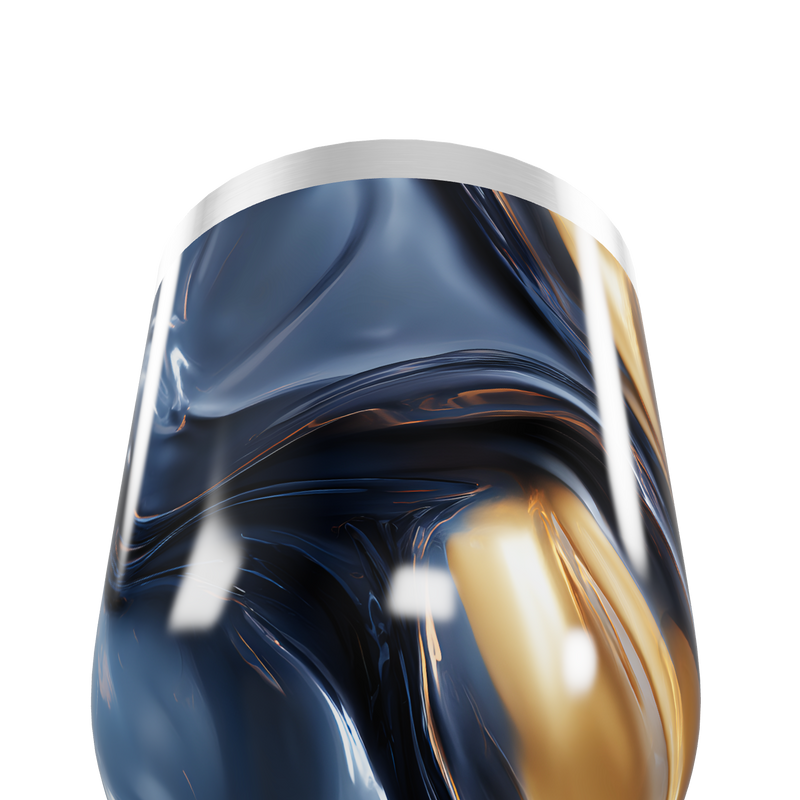 Copo Térmico Slim - Marmorizado Azul e Dourado