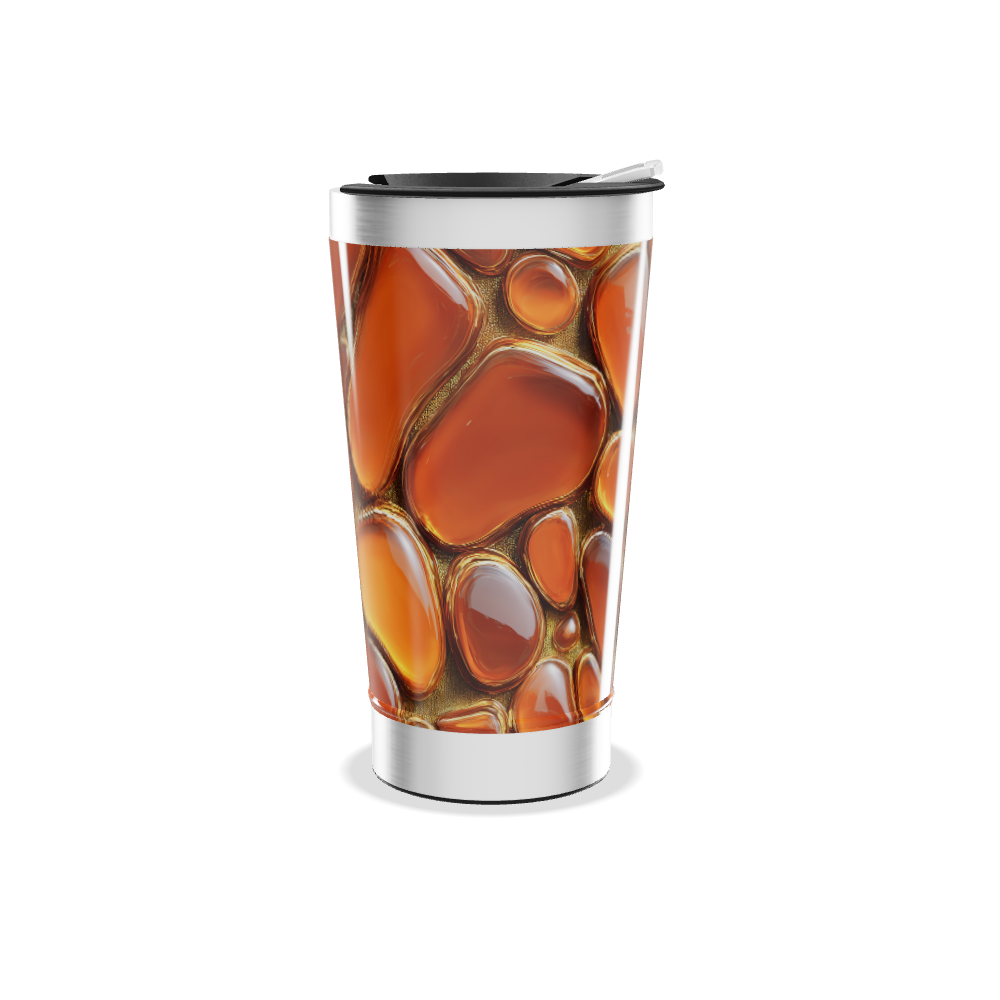 Copo Térmico - Estampa Abstrata Laranja