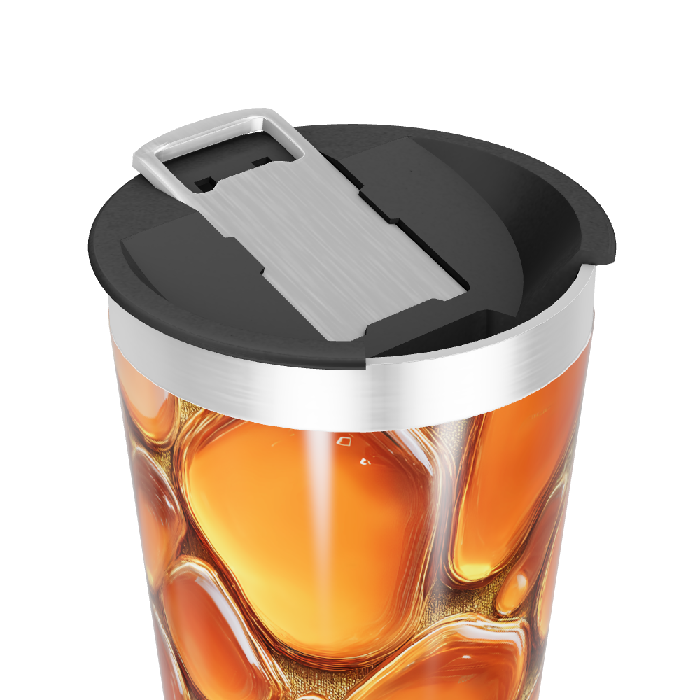 Copo Térmico - Estampa Abstrata Laranja