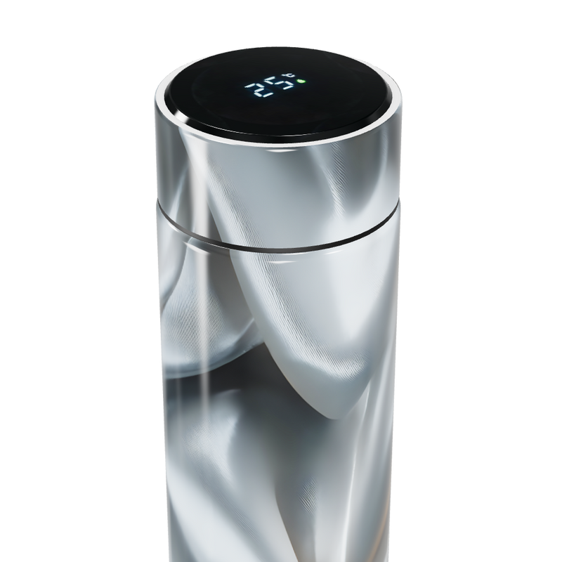 Garrafa Térmica Touch Mármore Prateado