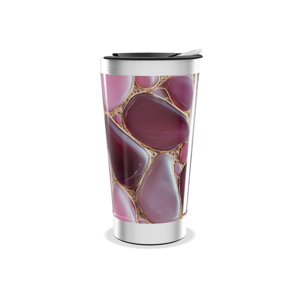 Copo Térmico - Estampa Pedras Roxas